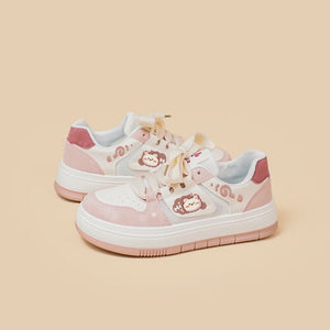 Pink Mesh Panel Shoes For Women / Children