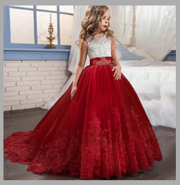 New Children Shirt Bowknot Girls' Dress Children's Lace Dress