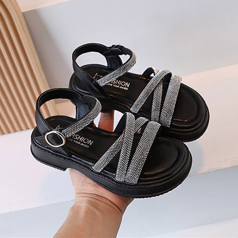 Girls' Fashion Simple Rhinestone Decorated Sandals