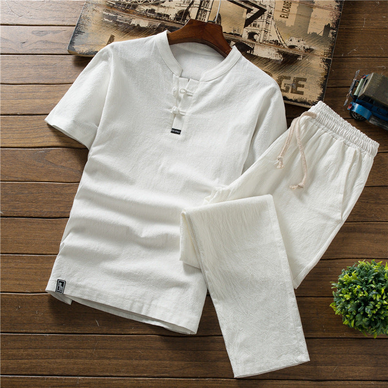 T-shirt Casual Trousers Two-piece Suit For Men