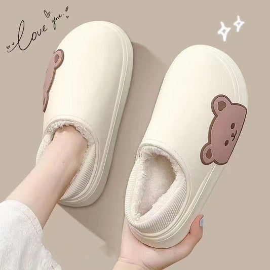 Bear Fluffy Slippers Winter House Shoes For Men and Women