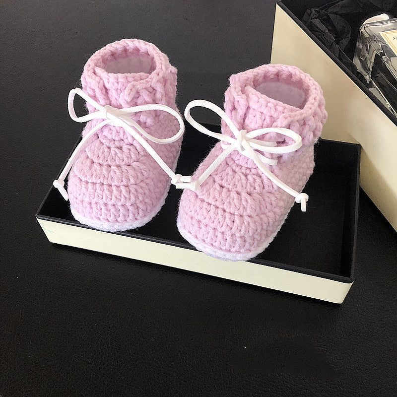 手工編織嬰兒鞋，男女嬰兒鞋