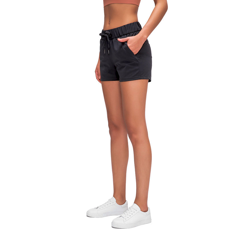 蕾絲寬鬆運動短褲女彈性透氣健身訓練瑜珈短褲