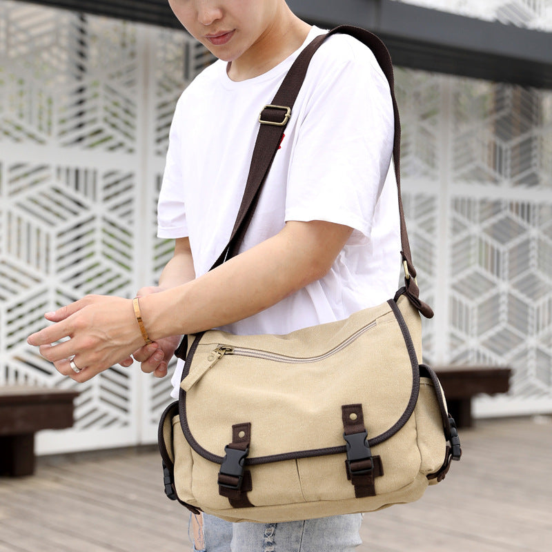 Men's Canvas Shoulder Bags Casual Men's Bags Messenger Bags Multifunctional Bags