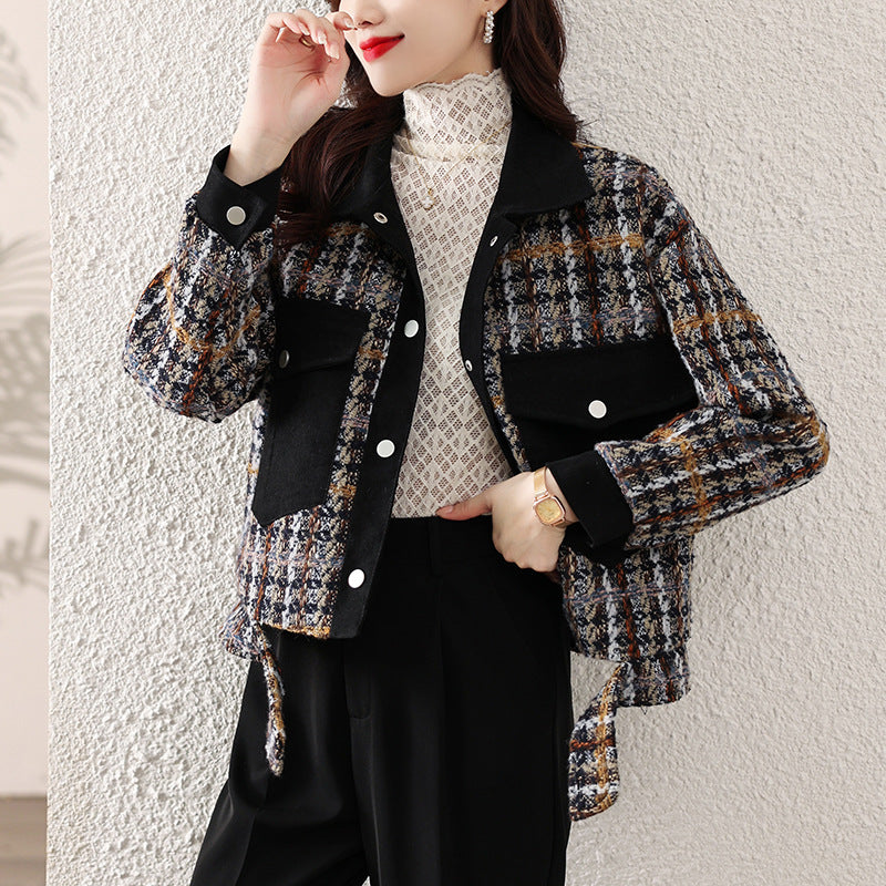 Simple Graceful Short Shipment Slimming Youthful-looking Coat