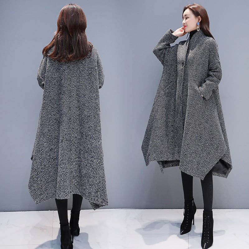 Autumn And Winter New Slimming Cape Woolen Coat Casual
