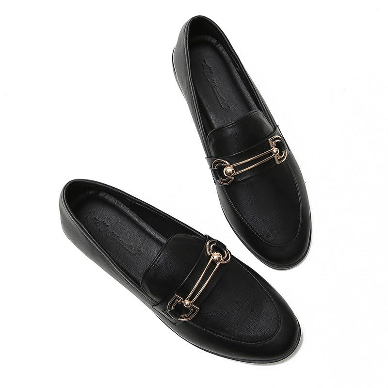 Small Leather Shoes For Women British Women's Shoes Slip-on