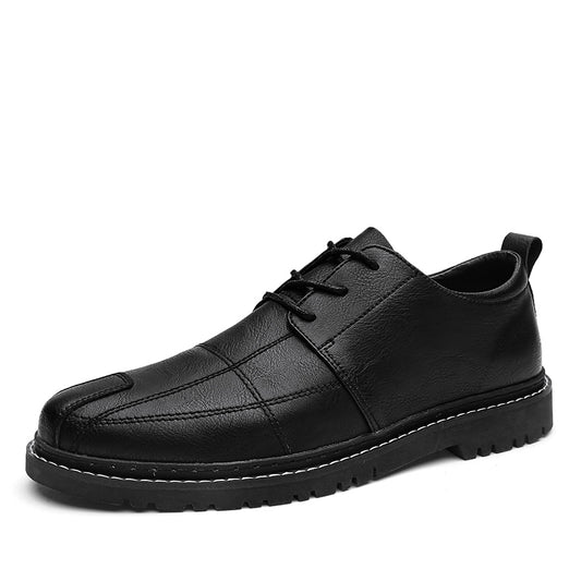 Black small leather shoes for men