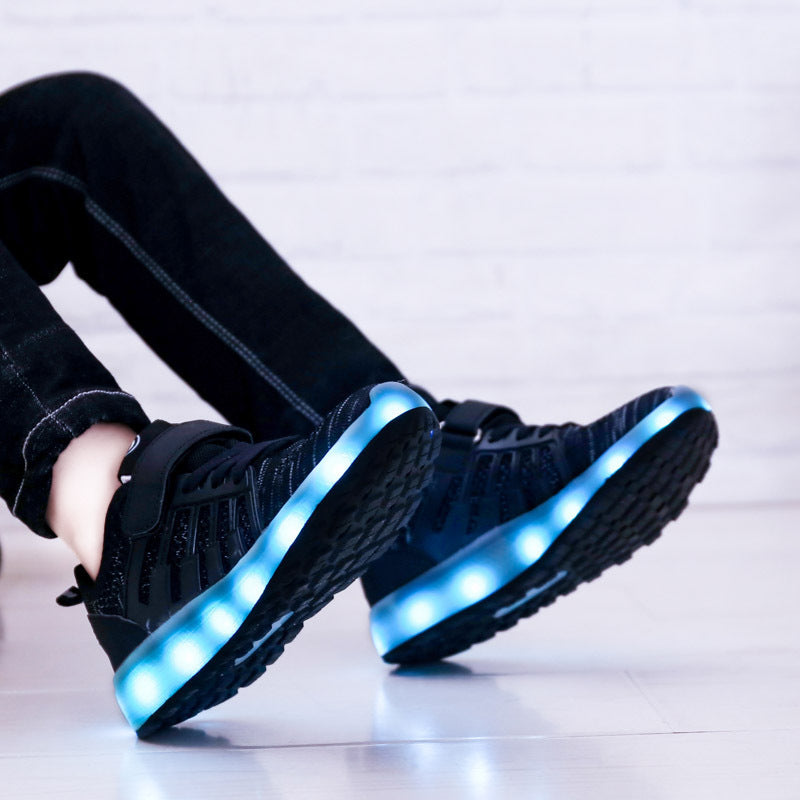 Children flying woven LED light shoes