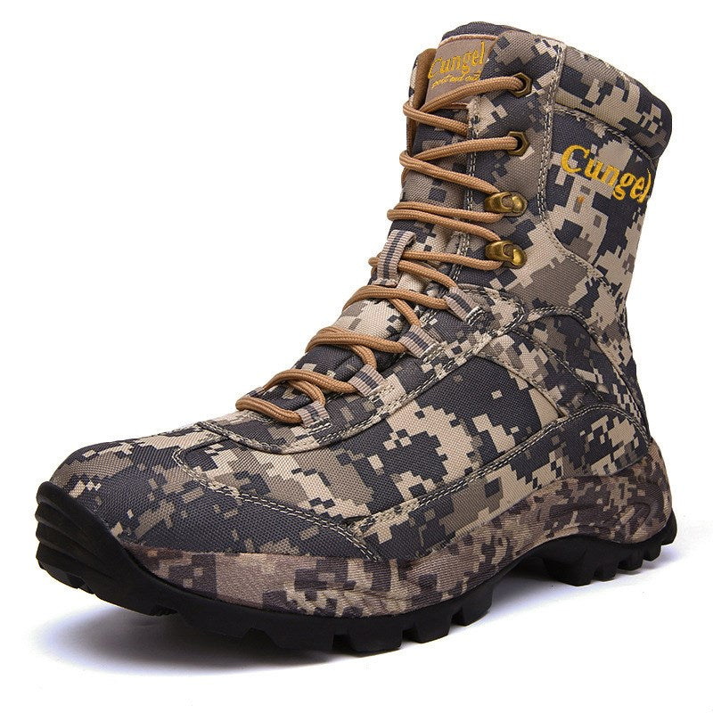 High-top camouflage shoes for men