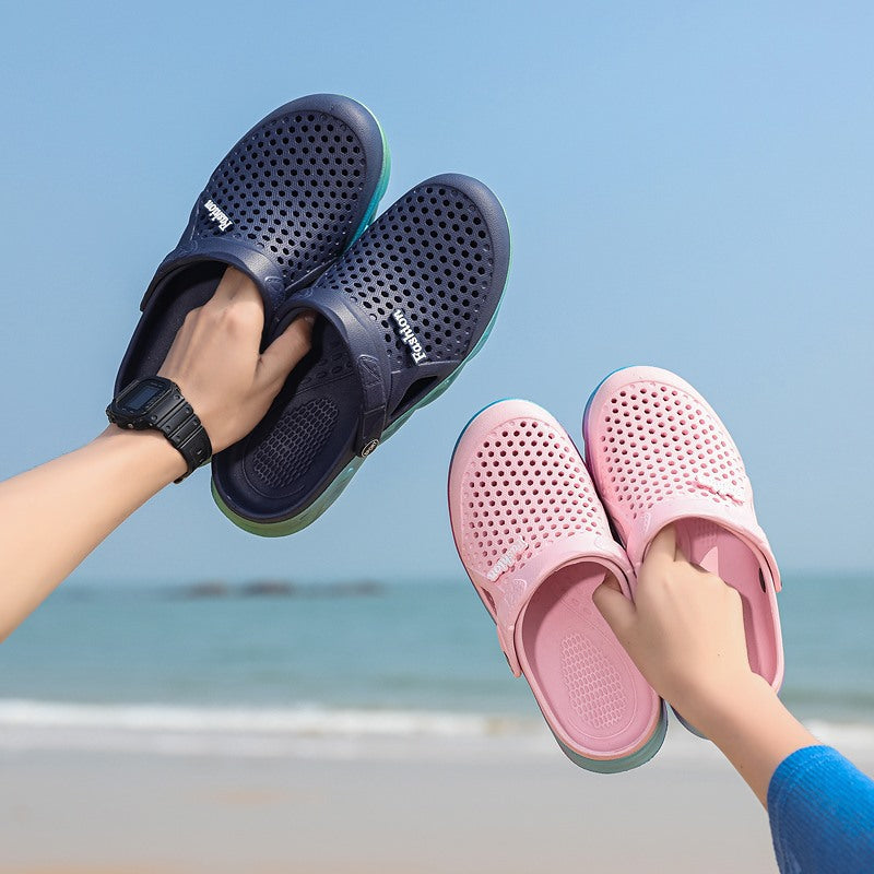 夏季男士休閒包頭涼拖鞋沙灘鞋