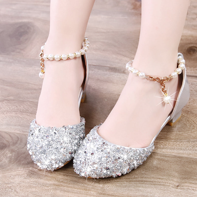 Little Girl Crystal Shoes Dress Shoes Children High Heels