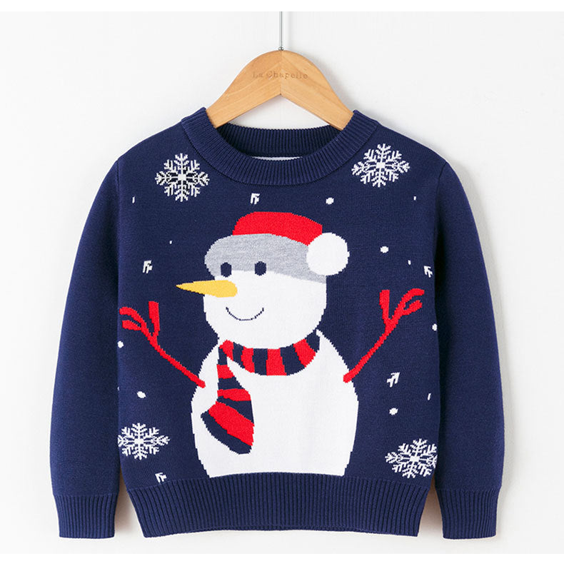 Christmas Snowman Pullover bottomed T-shirt for Children