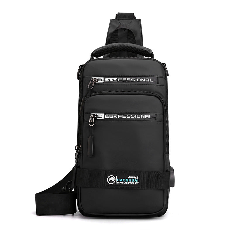 Multifunction Bags For Men Nylon Backpack Crossbody Shoulder Bag With USB Charging Port Chest Bags Pack