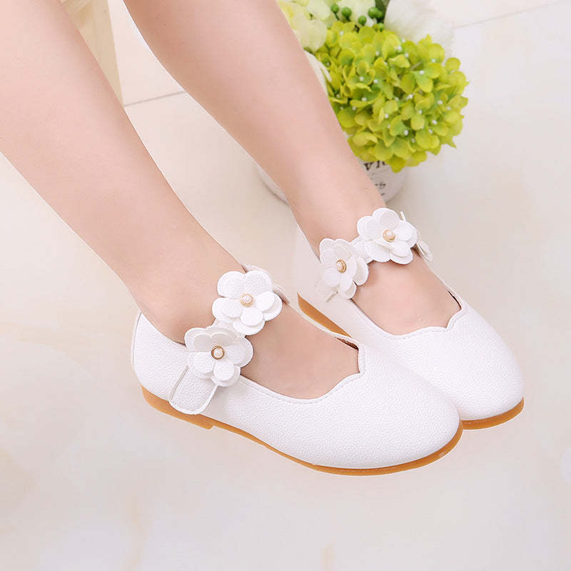 Wholesale Korean Flower Princess Baby Shoes for Children - Soybean Edition