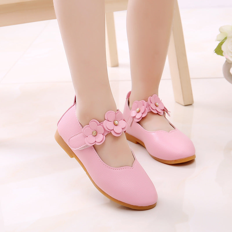 Wholesale Korean Flower Princess Baby Shoes for Children - Soybean Edition