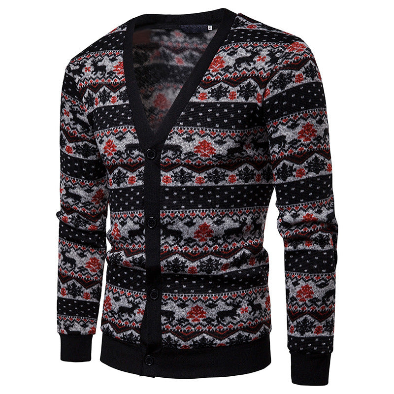 Elk Fashion Dynamic Color Block Men's Sweater