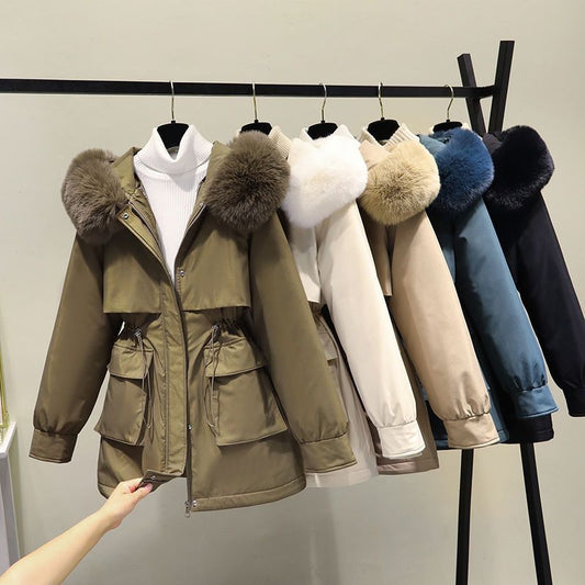 Women's Plus Size-style Liner Detachable Down Cotton-padded Coat