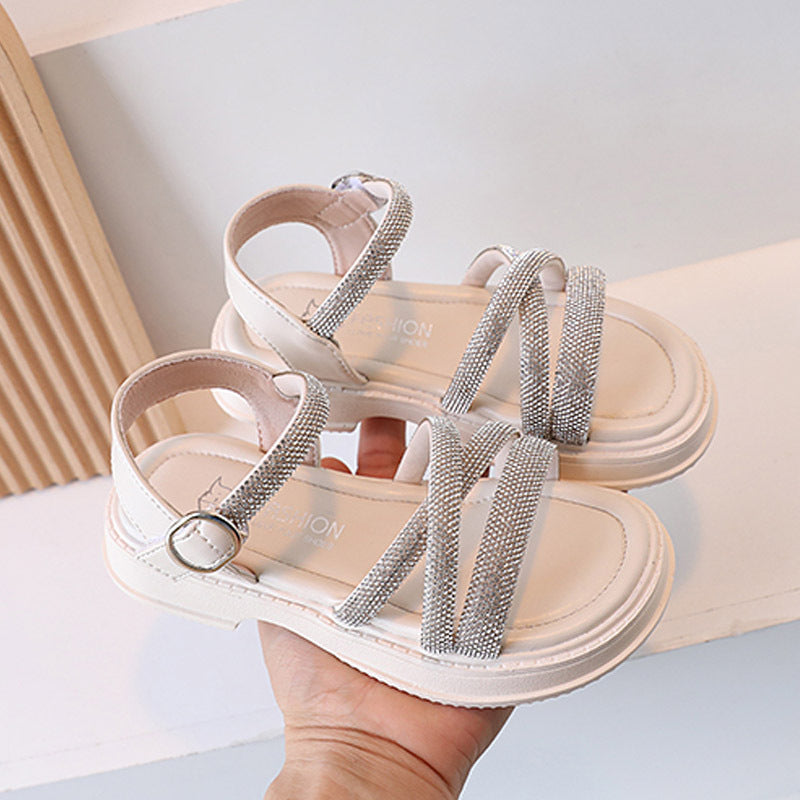 Girls' Fashion Simple Rhinestone Decorated Sandals