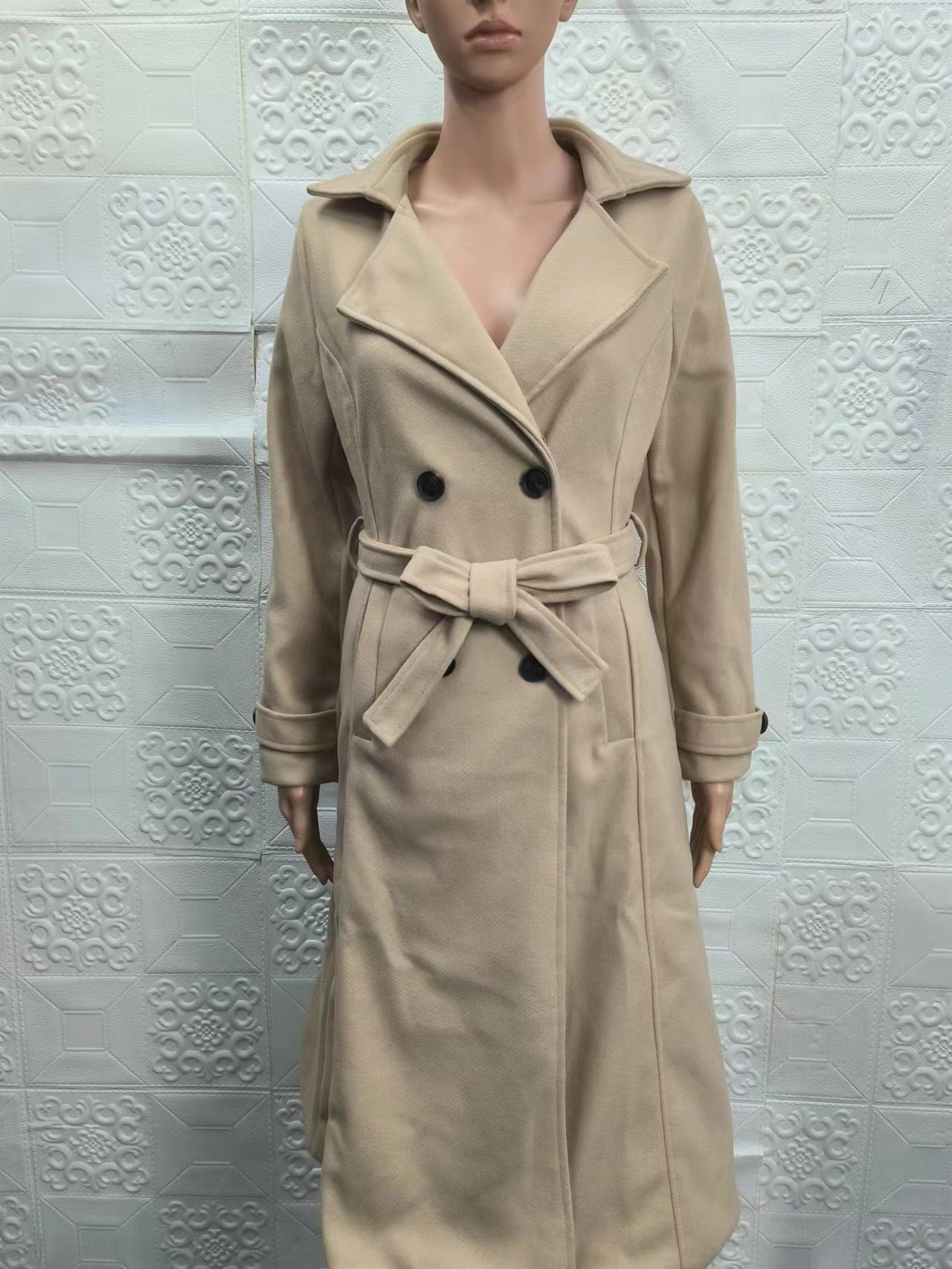 Women's Coat Woolen Extended Suit Collar Trench Coat