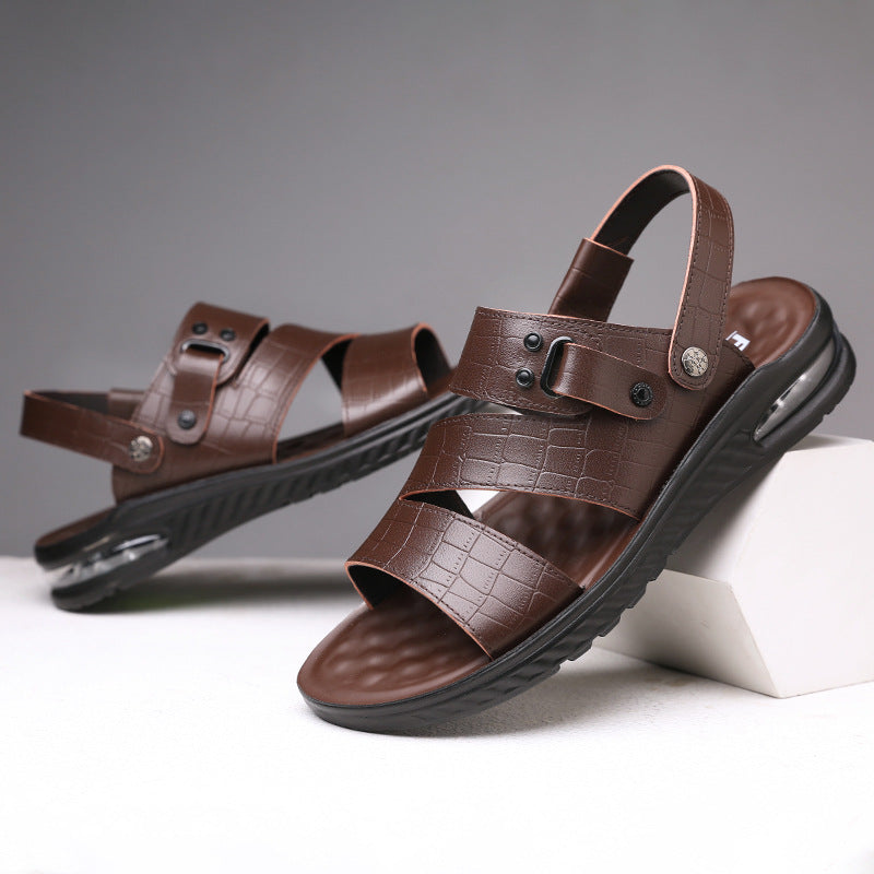 New Summer Cowhide Beach Shoes For Men