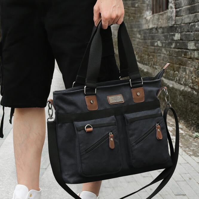 New Men's Handbag Canvas Business Briefcase
