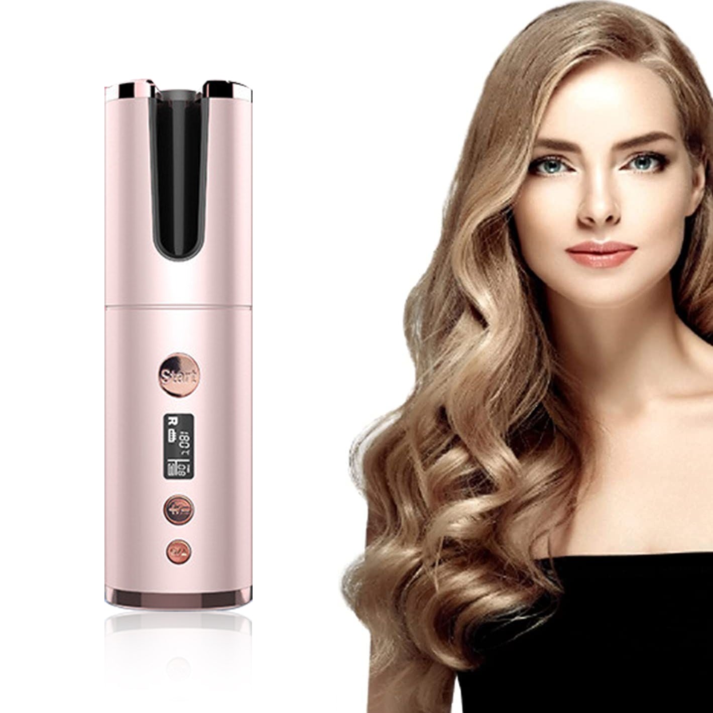 Wireless Rechargeable Curling Iron Electric Hair Curler Fully Automatic Rotating Portable Hairdresser