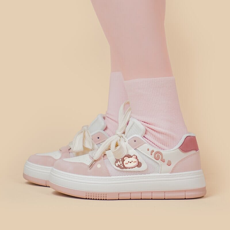 女/兒童粉紅網布鞋