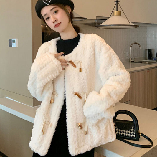 Lamb Wool Fur Coat For Women