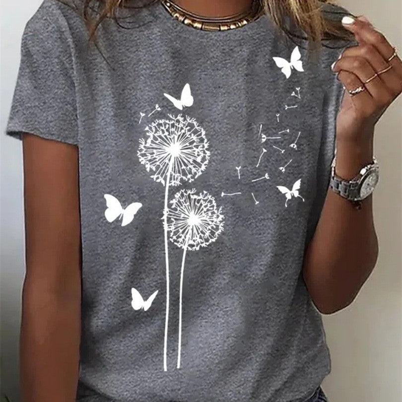 Printed T-shirt Casual Tops For Women