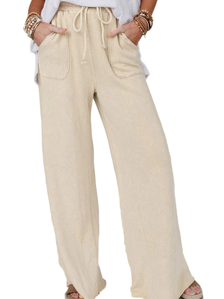 New Washed Drawstring Casual Pants For Women