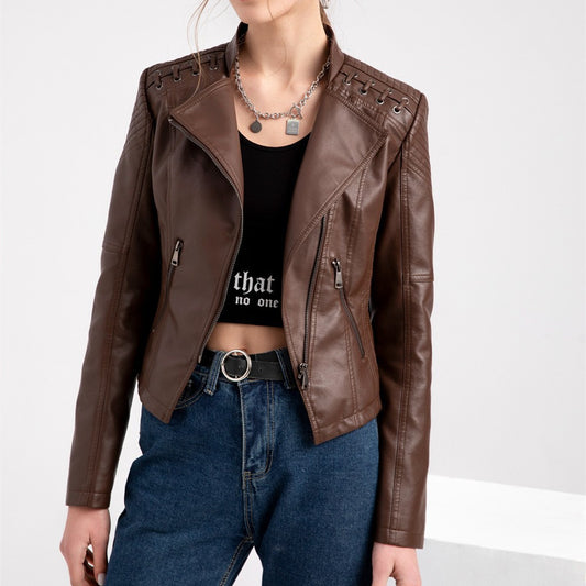 Youth Fashion European And American Women's Clothing Leather Short Jacket