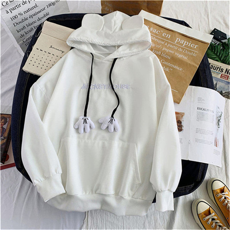 Thin Hooded Sweater Women Winter Plus Velvet Thick Coat On Clothes