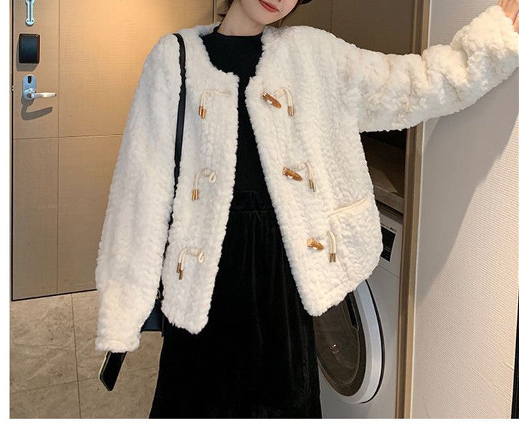 Lamb Wool Fur Coat For Women